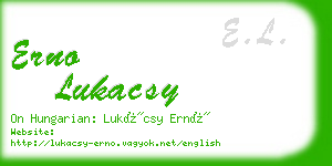 erno lukacsy business card